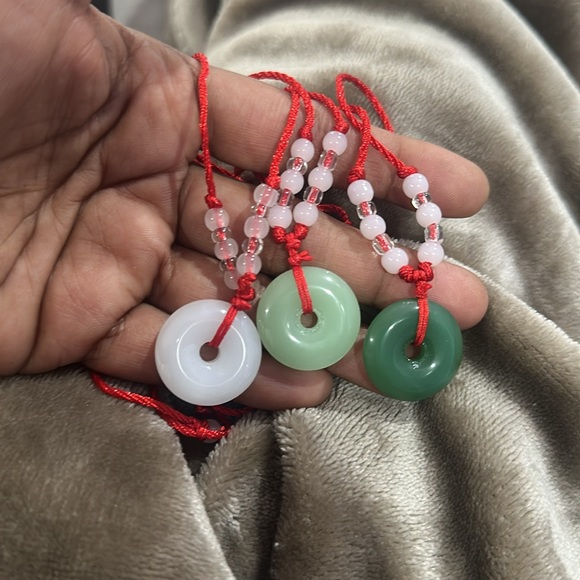 Hand made Light green Jade safety buckle pendant - Picture 2 of 8